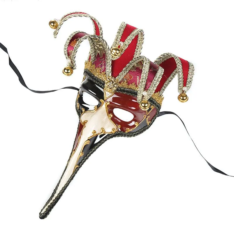 Máscara De Nariz Comprido E Meio Rosto Para Fantasia De Carnaval De Halloween
