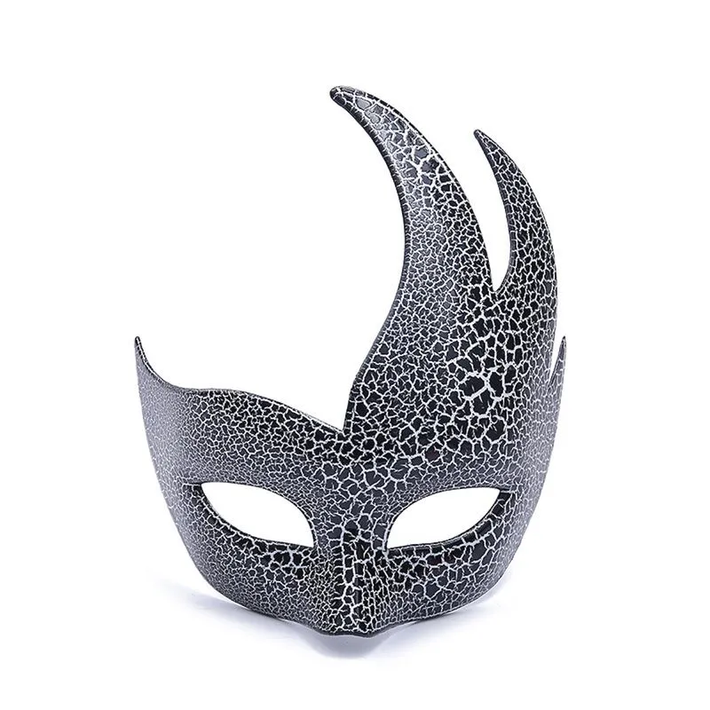 Máscara De Adereços De Halloween Rachada Em Preto Para O Carnaval De Halloween
