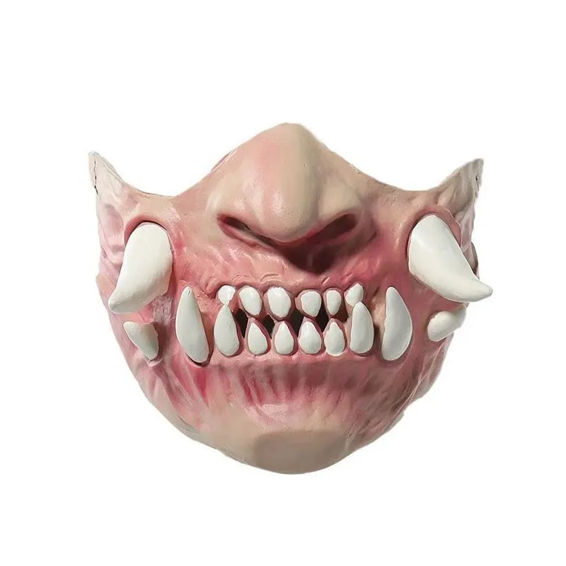 Máscara De Cosplay De Halloween Evil Devil Face Fangs Latex