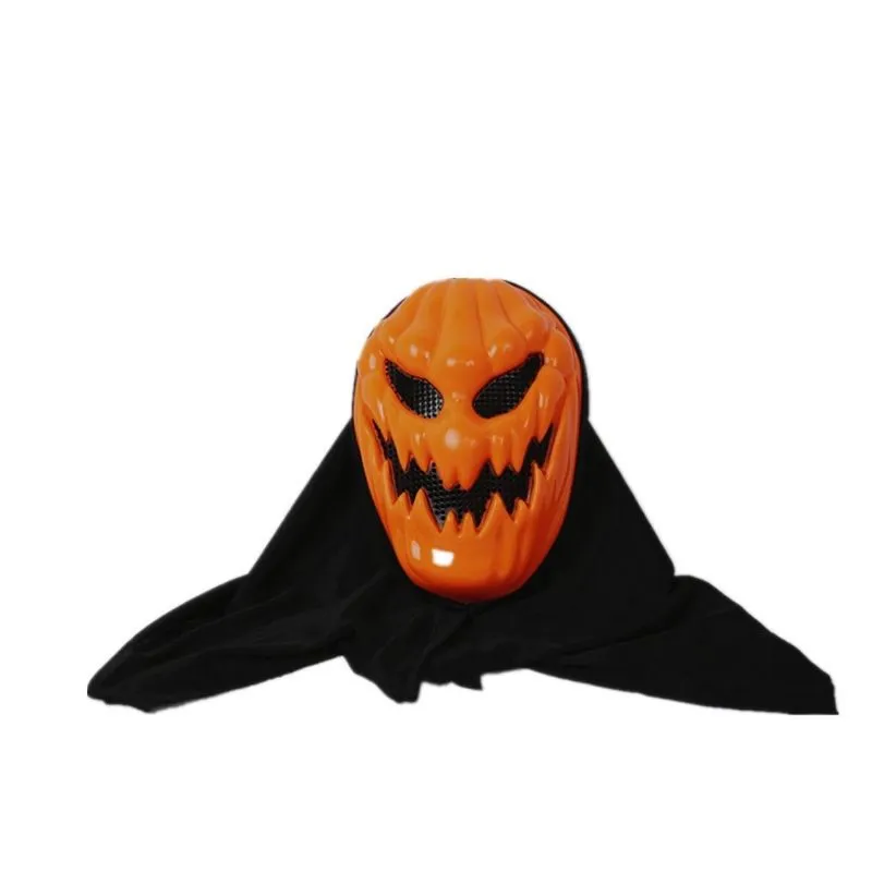 Capacete Facial Trick Props Halloween Orange Pumpkin Skul