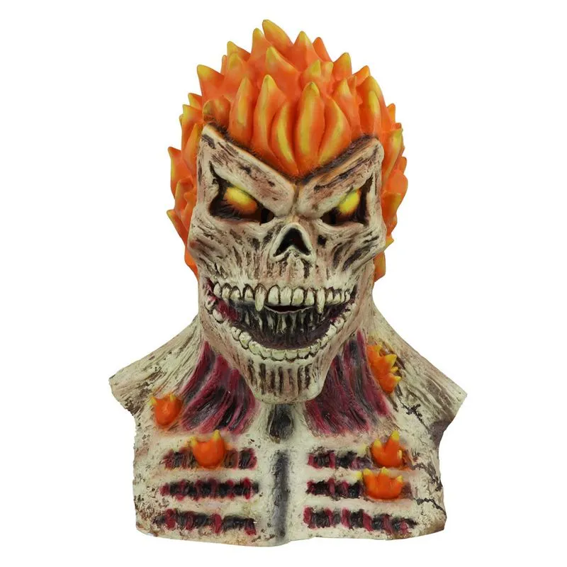 Máscara De Cosplay Ghosts Riders Skull Latex Flam Halloween