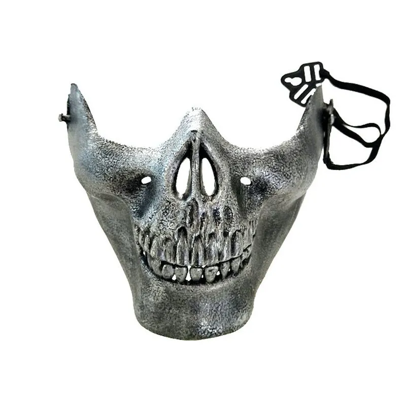 Máscara De Cosplay Halloween Skull Half Face Horror Para Adultos