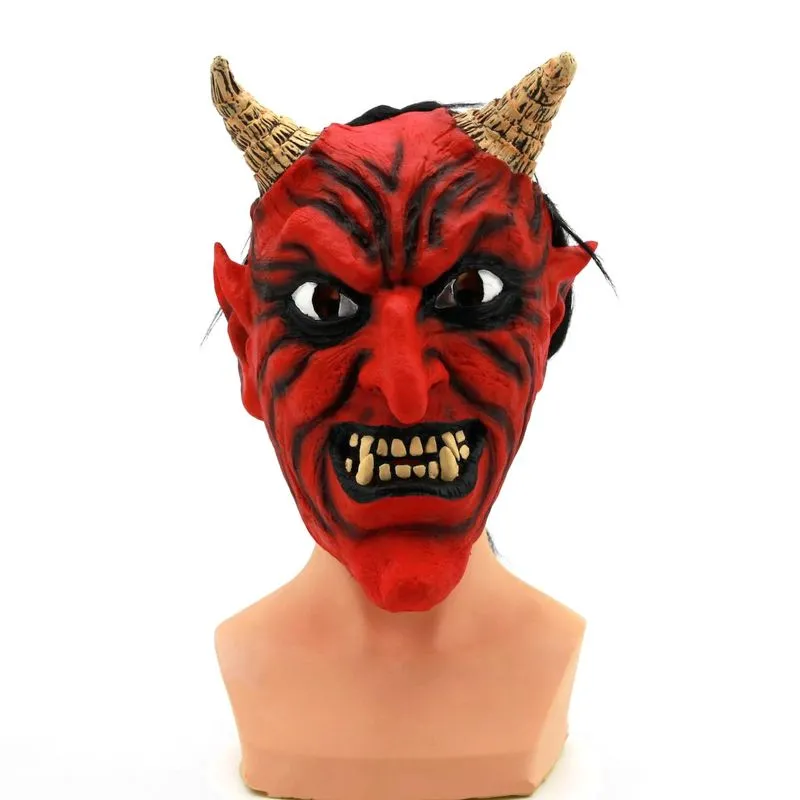 Máscara De Halloween Cosplay Devil Latex Reds Bulls Devil