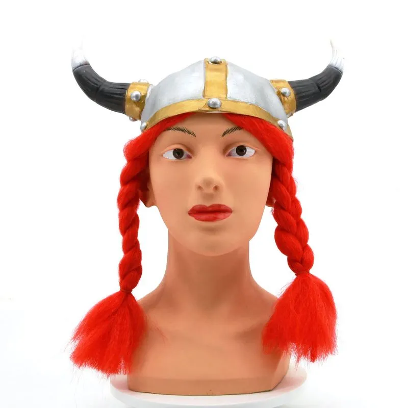 Máscara Halloween Redhead Bull Head Horn Cosplay, Adereço De Natal