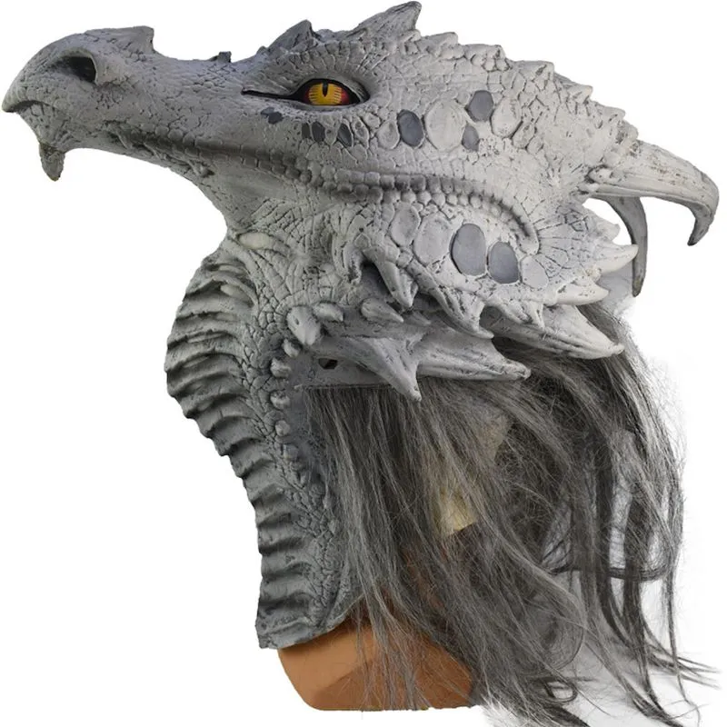 Máscara Chaos Demon King Nezha Dragon Head Cover Latex Cosplay