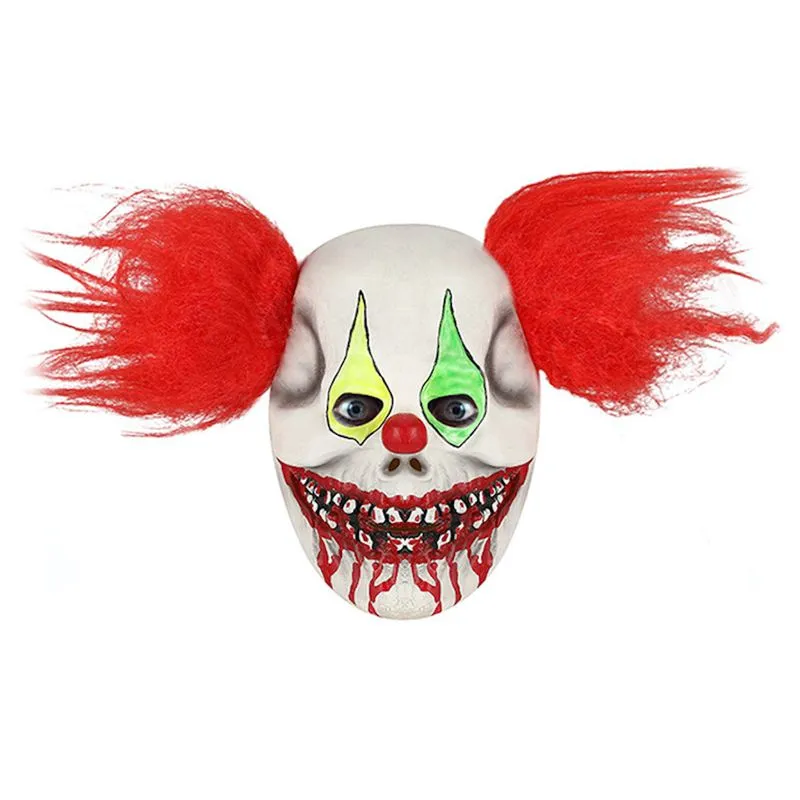 Máscara De Cosplay Com Capuz De Látex, Capuz De Palhaço, Sorriso Para Halloween Carn