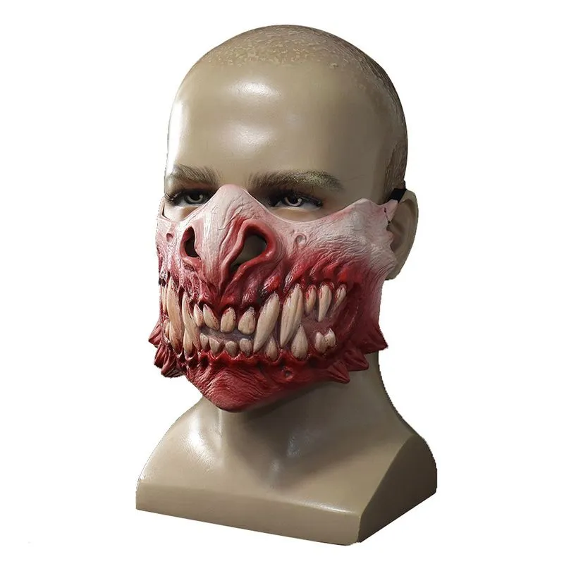 Máscara De Cosplay Máscara De Meia Face Com Dentes De Zumbi Para Adultos
