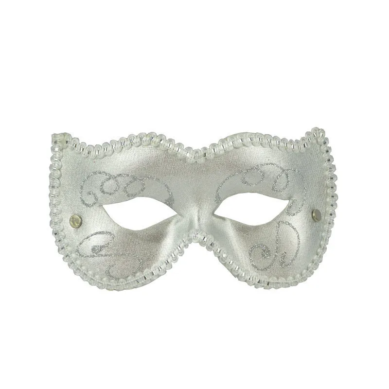 Máscara Cosplay Party Show Em Pvc Curvo Branco De Meia Face