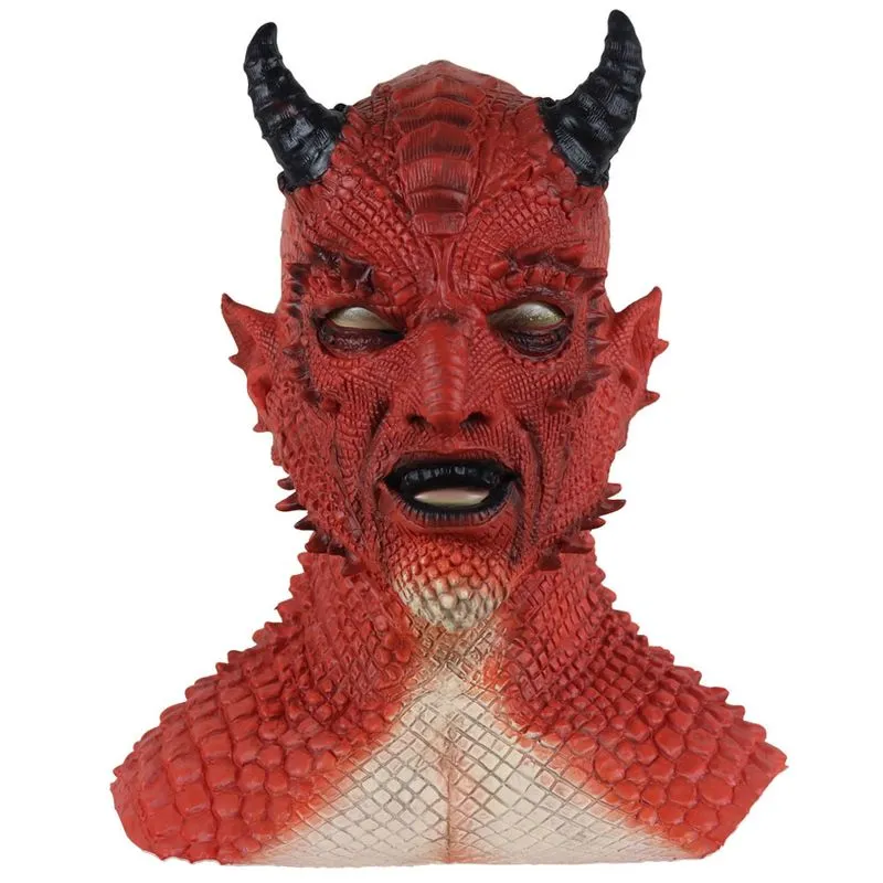 Máscara De Látex De Látex Com Capuz Vermelho Para Cosplay De Halloween