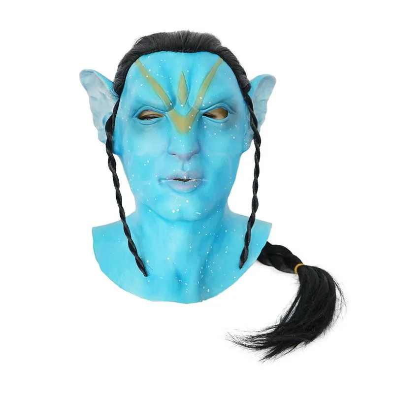 Máscara De Cosplay Avatares De Halloween, Látex Azul, Tamanho 43x30cm