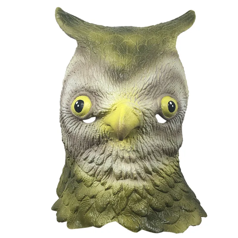 Máscara Engraçada De Látex Com Capuz De Coruja Com Adereços De Cosplay De Halloween