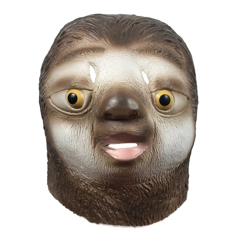 Iluminação De Máscara Sloth Hood Halloween Cosplay Adereços De Látex