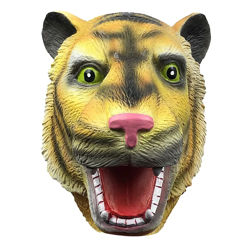 Máscara De Cosplay Funny Tiger Hood Latex Overhead Party Halloween