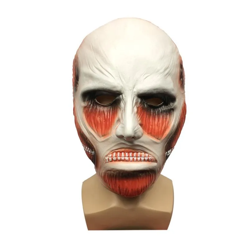 Máscara De Cosplay Hood Attack On Titan Eren Jaeger Latex Hor