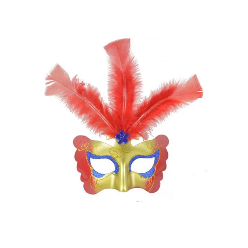 Máscara Feather Halloween Half Face Kids Cosplay Plastic