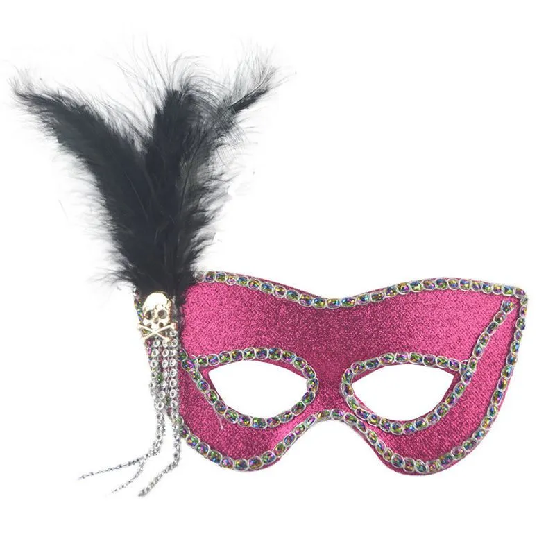 Capa De Meia Face Princess Mask Pink Feather Para Mulheres