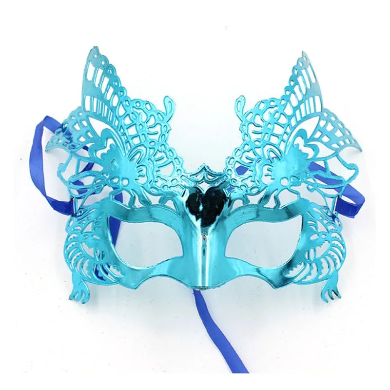 Máscara Masquerade Blue Princess Show Plastic Butterfly Pvc