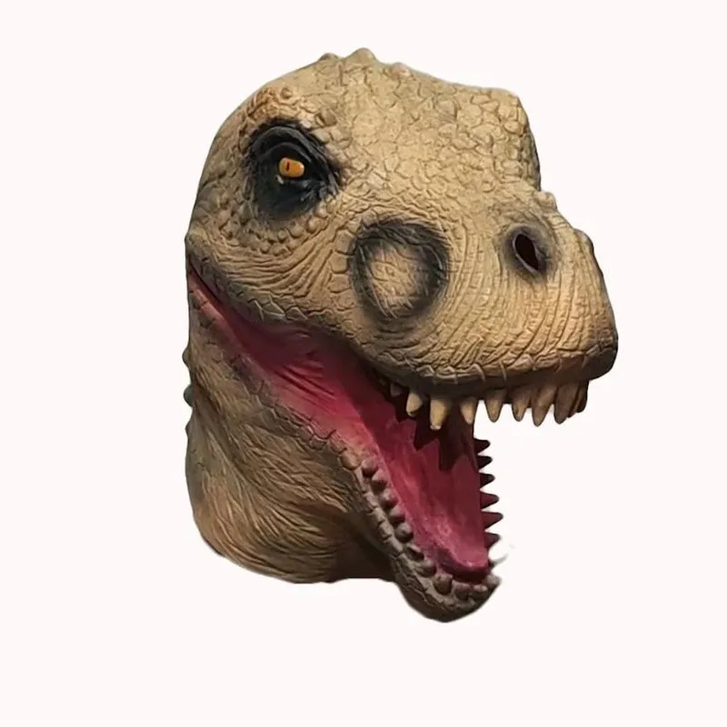 Máscara De Látex De Dinossauro Para Rosto Inteiro E Adereço De Cosplay De Halloween