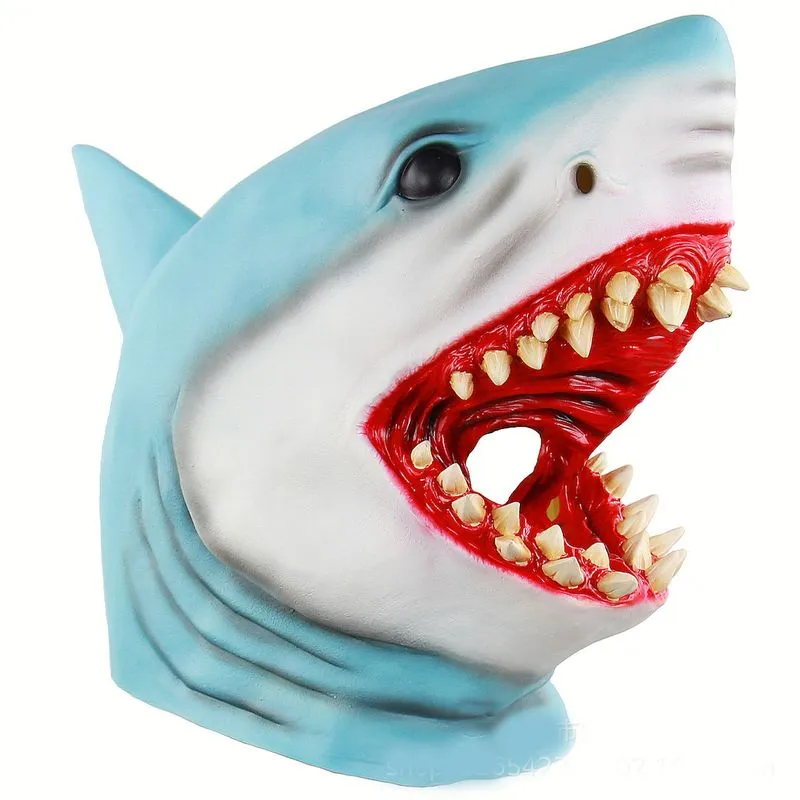 Máscara Shark Horror Latex Para Rosto Inteiro Para Halloween