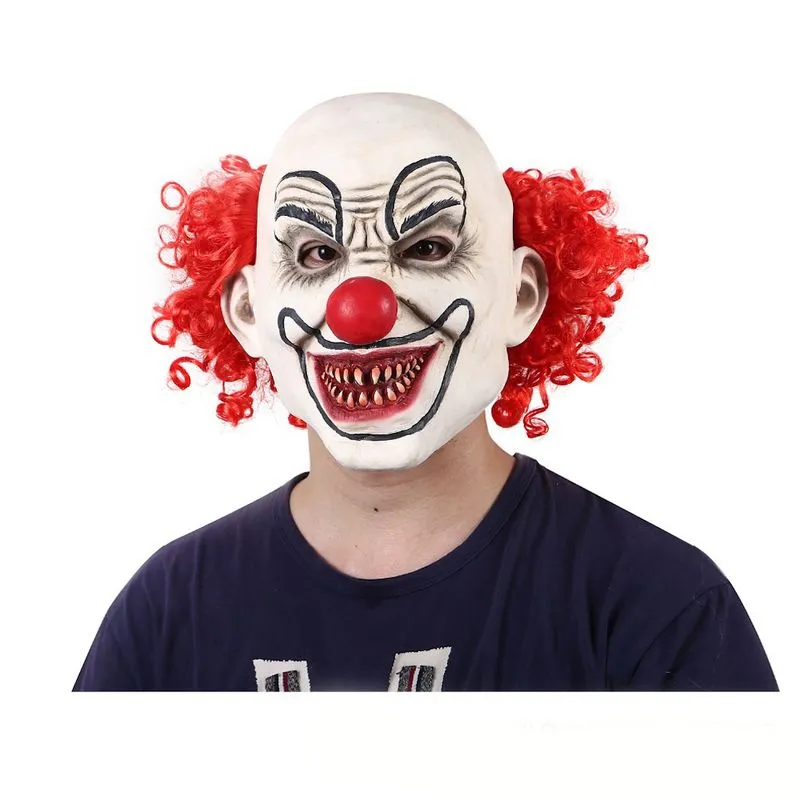 Mask Costume Play Face Cover, Látex, Rosto Inteiro, Nariz Vermelho