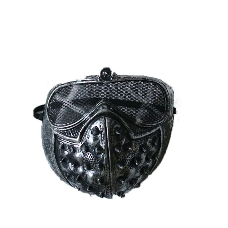 Máscara Punk Devil Com Rebites Plastic Bleachs Face Cover