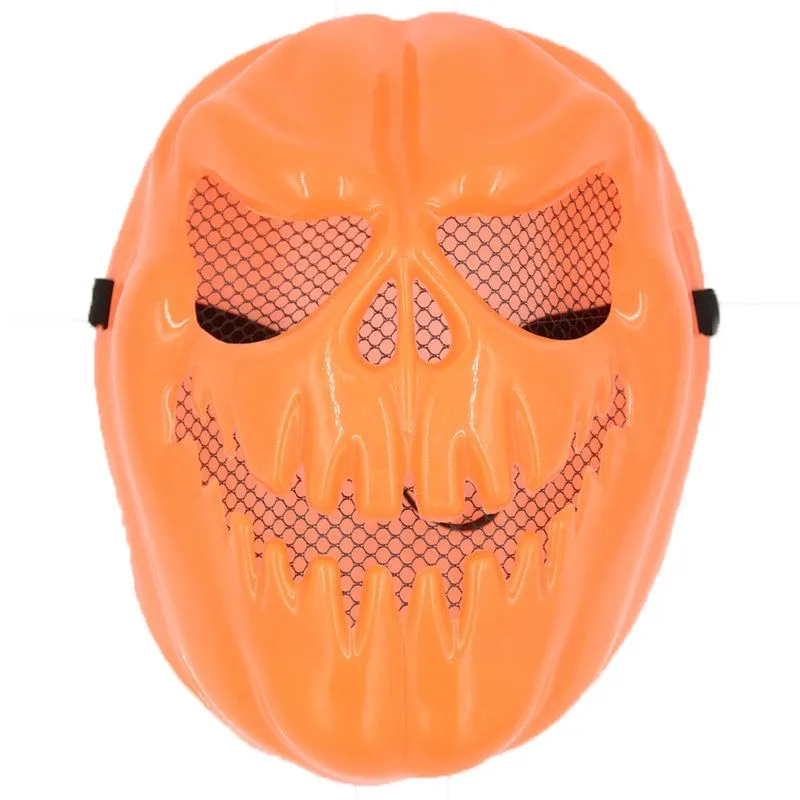 Máscara De Plástico Com Cobertura Facial Completa, Abóbora, Halloween, Cosplay
