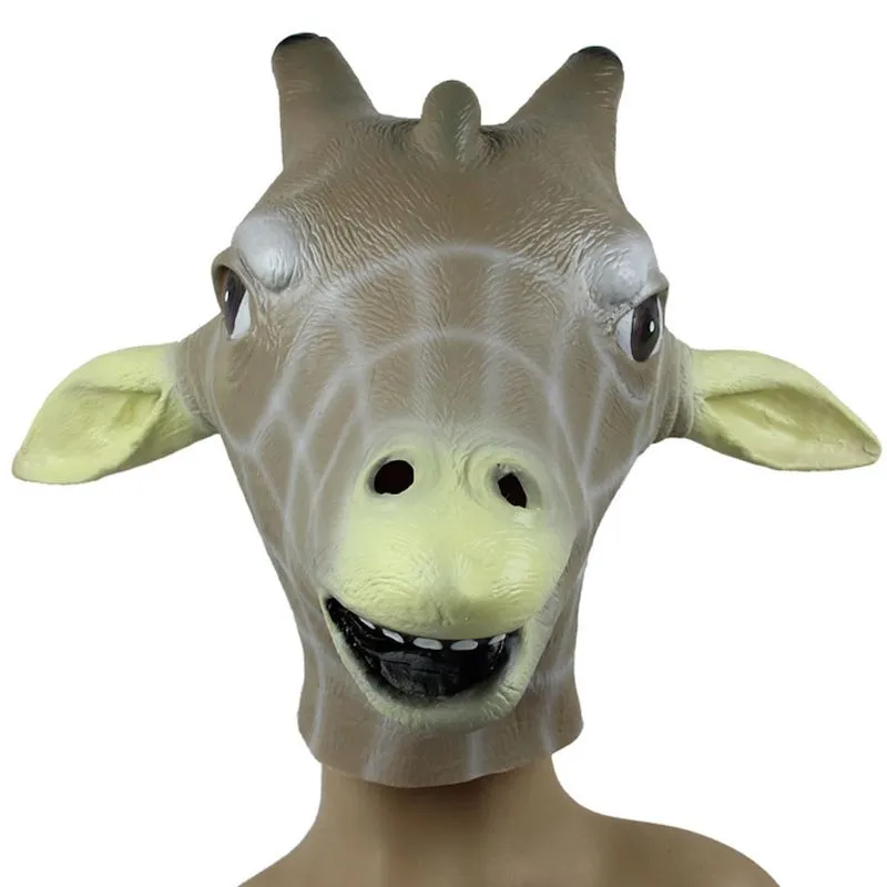 Máscara De Látex Girafa, Capa Facial Completa, Animal Show, Adereço De Cosplay