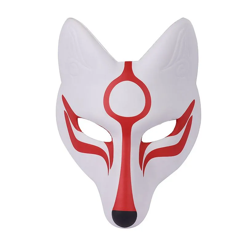 Máscara White Fox Full Face Pu Foam Festa De Cosplay De Halloween