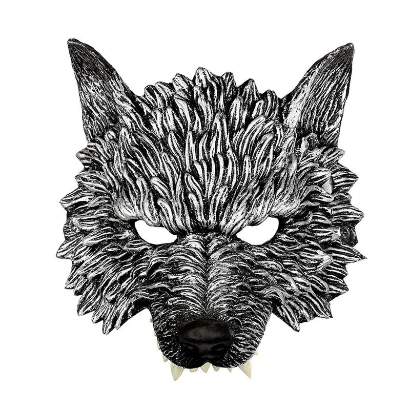 Máscara Simulada De Lobo, Espuma De Poliuretano, Cosplay De Halloween Para Rosto Inteiro
