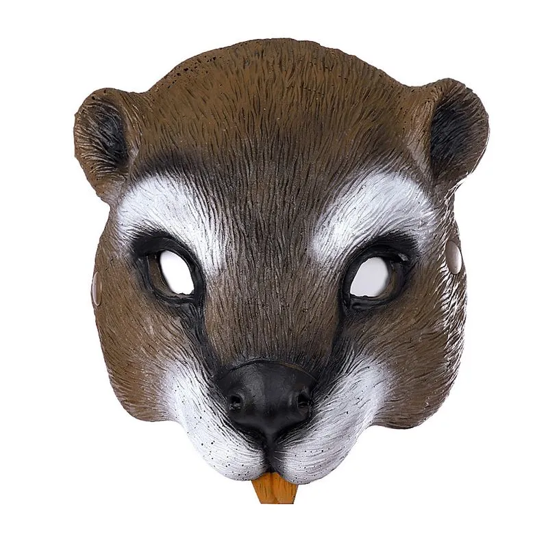 Máscara Lovely Squirrel Pu Com Capa De Meia Face Para Festa De Halloween