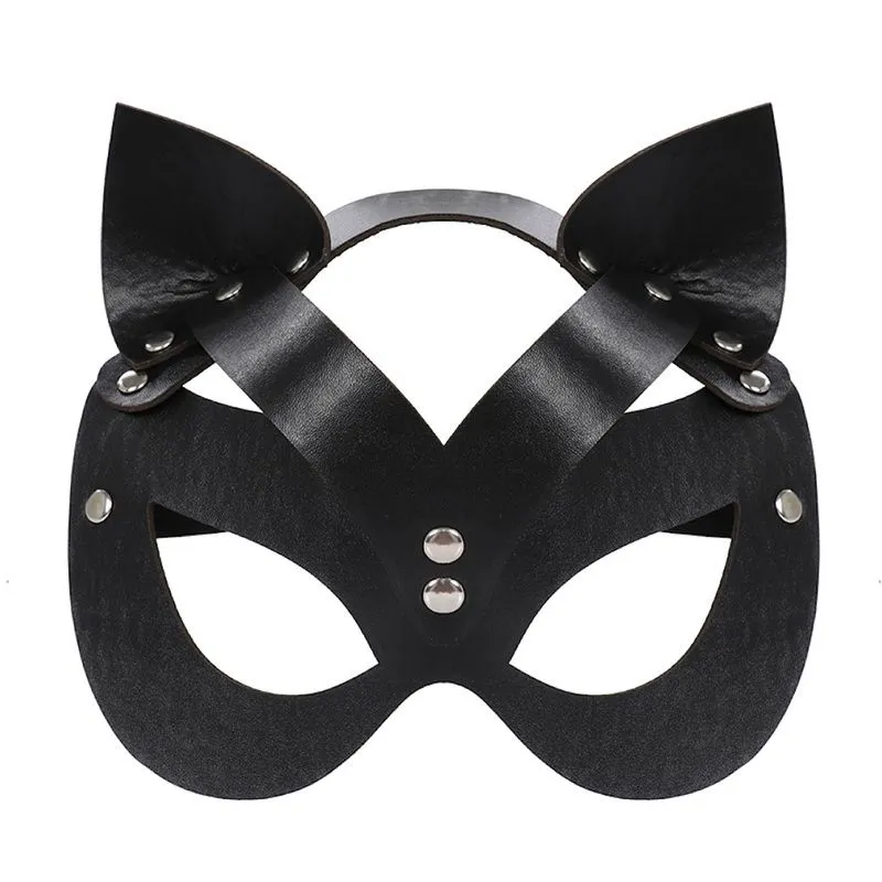 Máscara Black Punk Fox Party Costume Play Prop