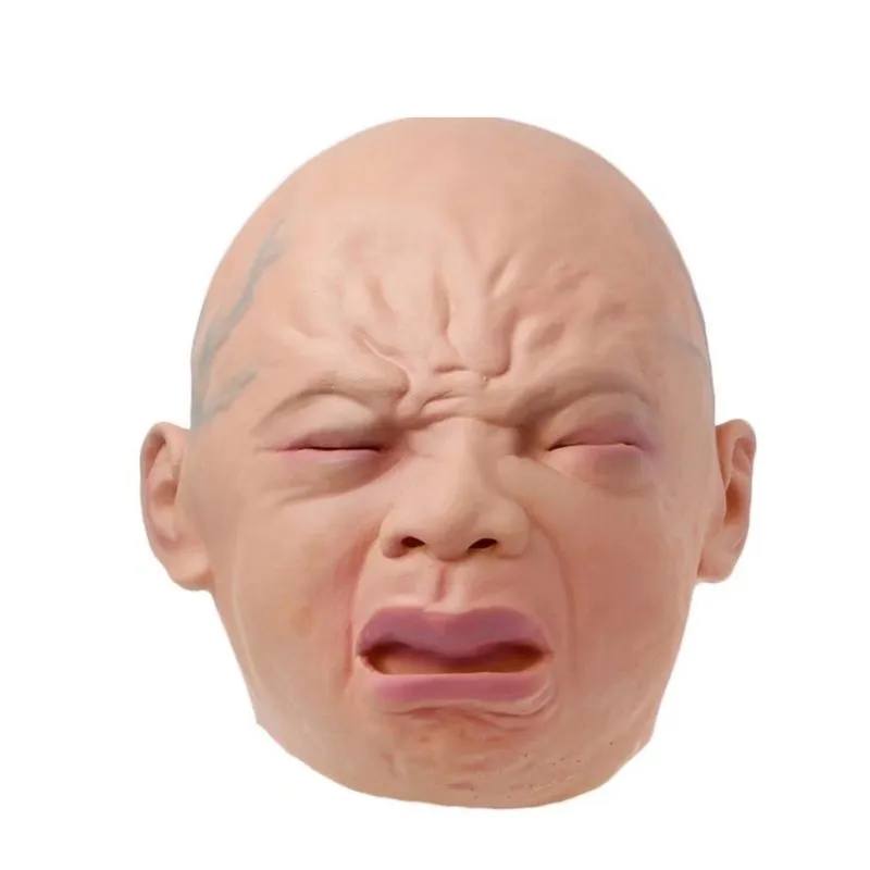Máscara De Bebê Chorando De Halloween, Adereço De Cosplay Facial De Látex