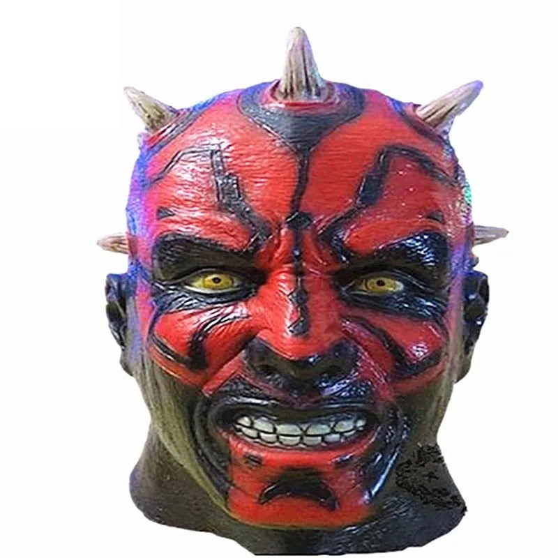 Máscara Facial Completa De Látex Para Cosplay De Halloween Máscara De Darth Maul