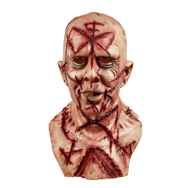 Máscara Facial Para Cicatrizes De Halloween, Capa Facial Completa De Látex, Adereço De Cosplay