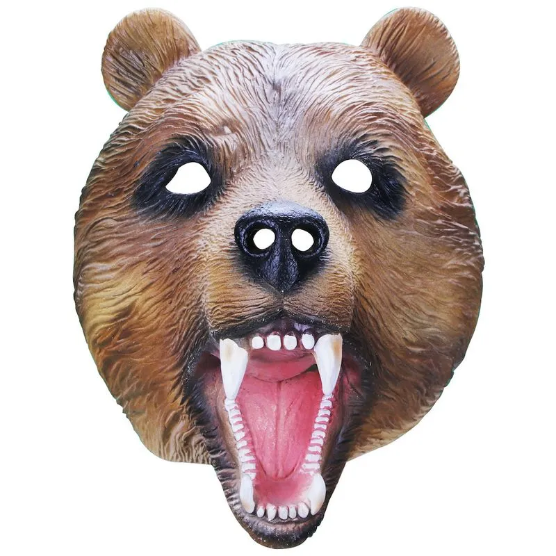 Máscara, Urso Marrom, Rosto Inteiro, Cosplay, Adereço De Festa De Halloween