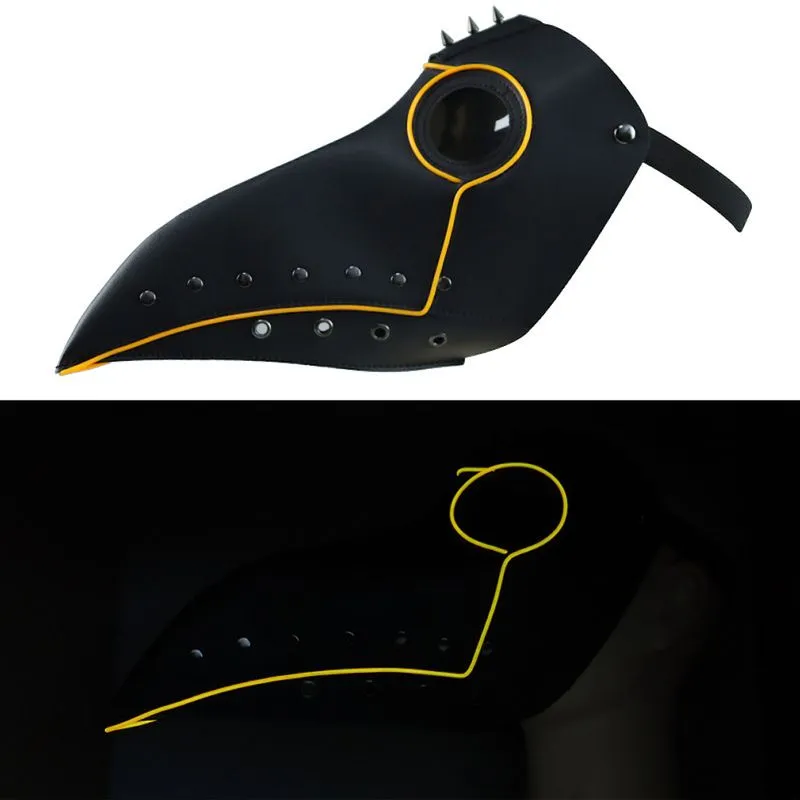 Máscara Preta Steam Punk Beak, Couro Pu, Capa De Meia Face