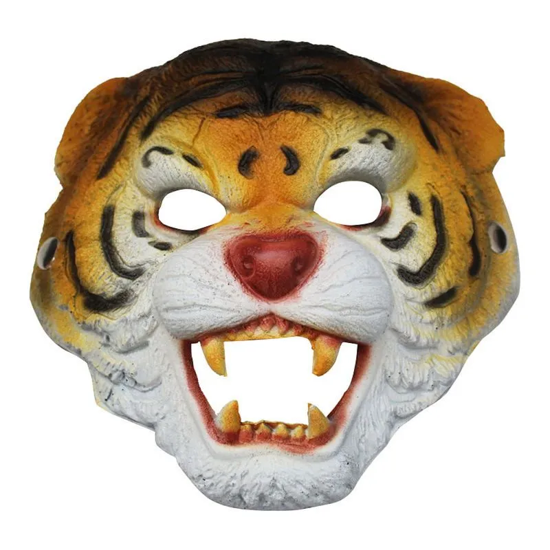 Máscara 3d Tiger Full Face Pu Foam, Decoração De Cosplay De Halloween