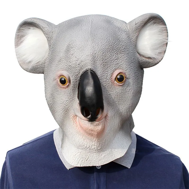 Máscara De Látex Koala Para Carnaval De Halloween, Adereços De Festa