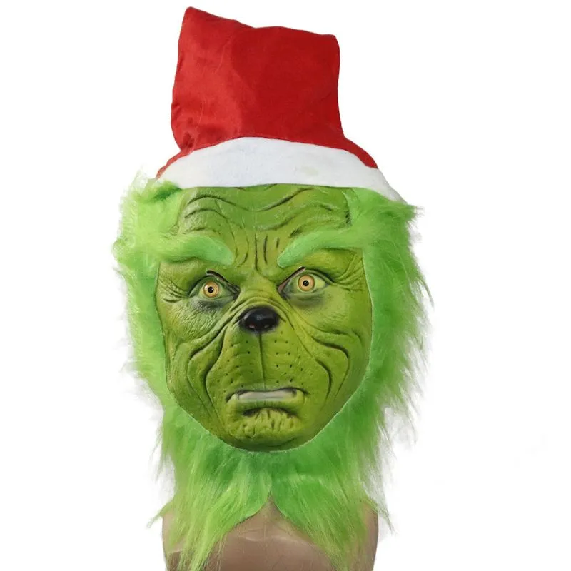 Mask Grinches Roubou Látex De Natal Para O Carnaval De Halloween