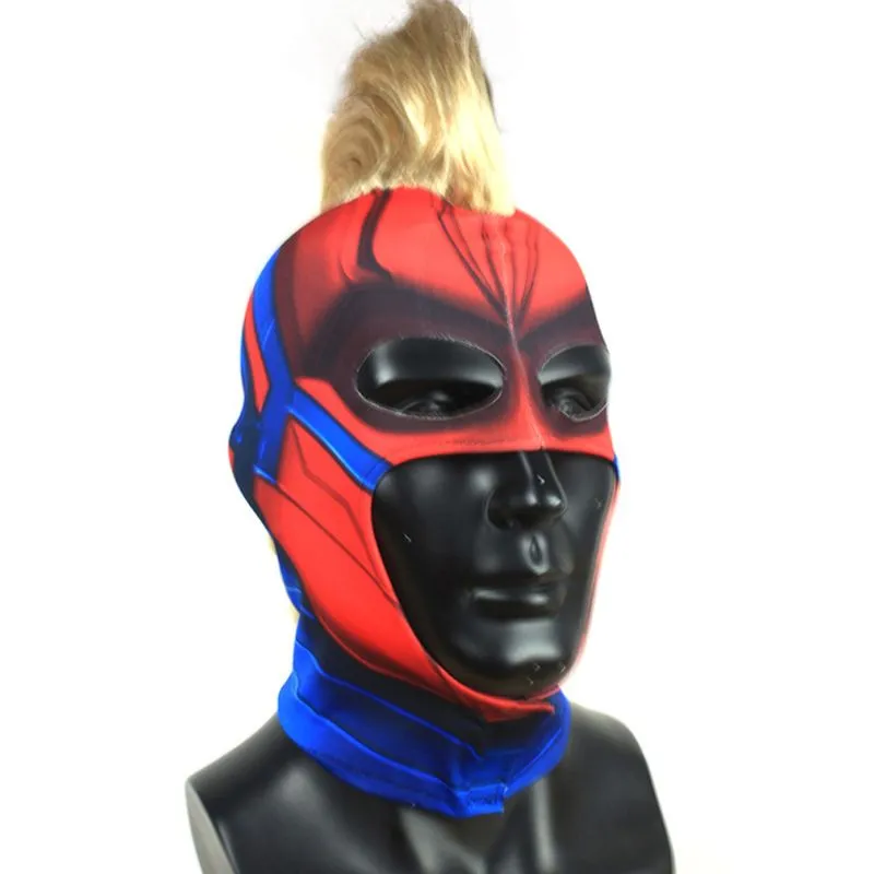 Máscara Captains Carol Danvers Latex Para O Carnaval De Halloween