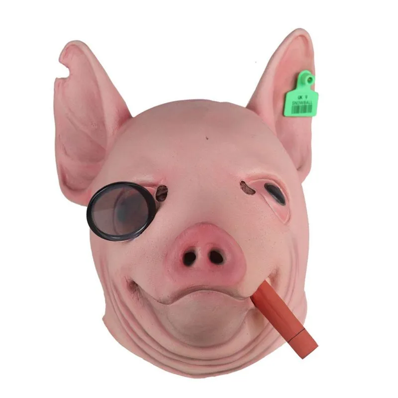 Máscara De Látex Observa Cães Hacker Pig No Carnaval De Halloween