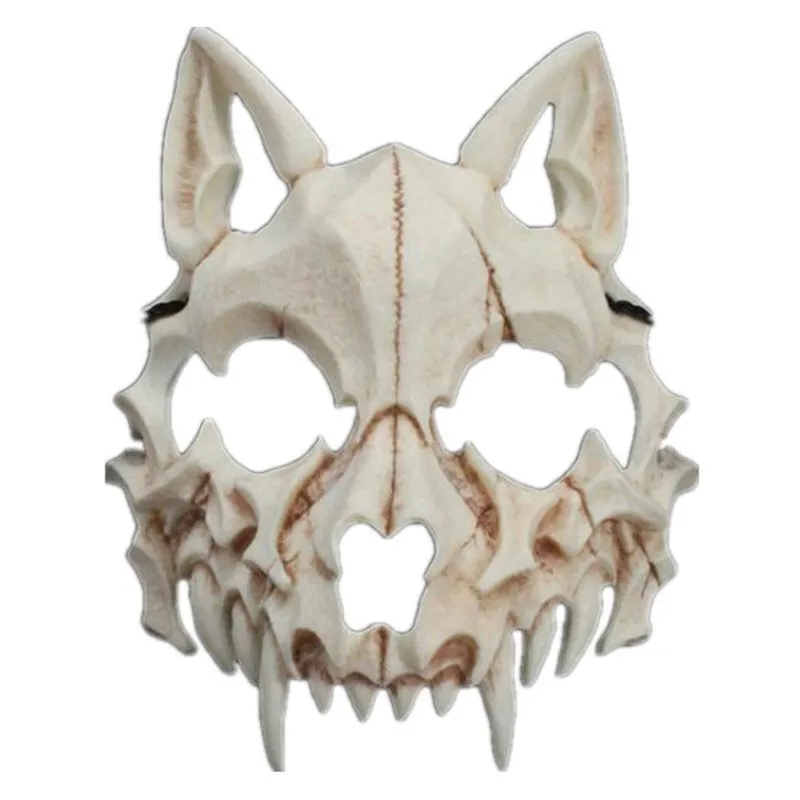 Máscara De Látex De Lobo De Meia Face Para Fantasia De Carnaval De Halloween