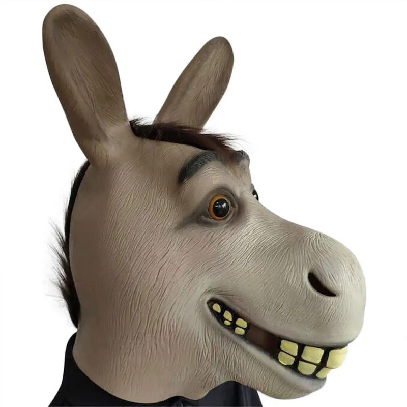 Máscara De Látex Shreks Donkey Para Festa À Fantasia De Carnaval De Halloween