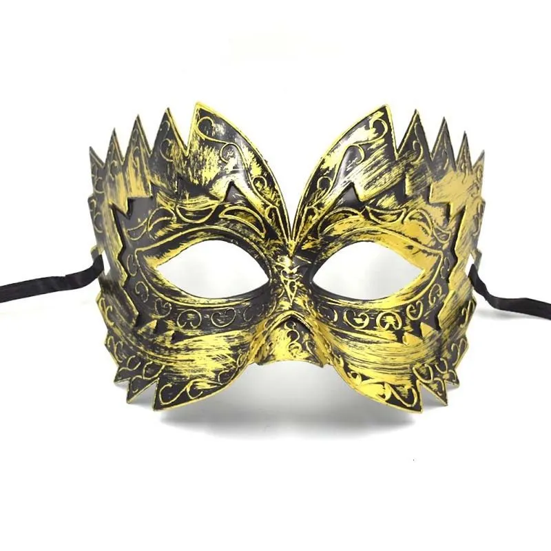 Máscara De Látex De Halloween Vintage Em Bronze Antigo Serrilhado
