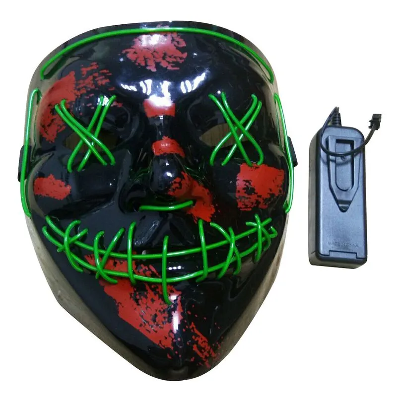 Máscara El Cold Light Luminous Latex Para O Carnaval De Halloween