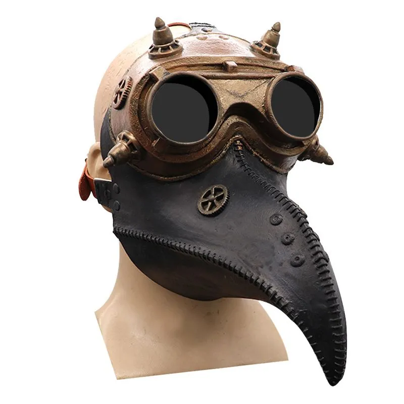 Chapéu De Látex De Halloween Plague Doctor Mask Beak Cosplay