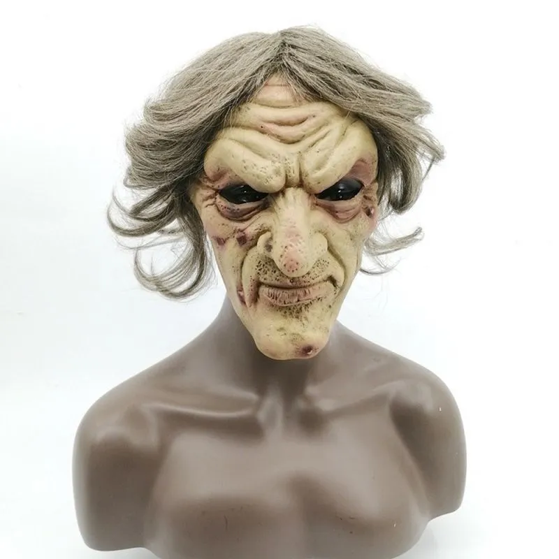 Máscara De Cosplay Horror Witch Para Mulheres Idosas, Látex De Halloween 300g