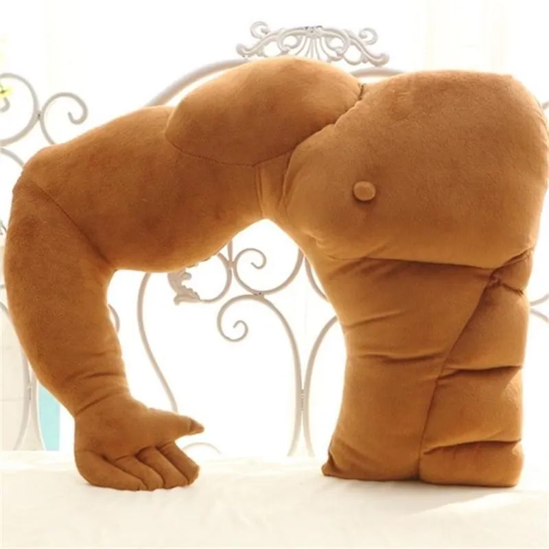 Brinquedo De Pelúcia Com Braços De Boneca Muscle Soft, Presente De Aniversário De 58 Cm