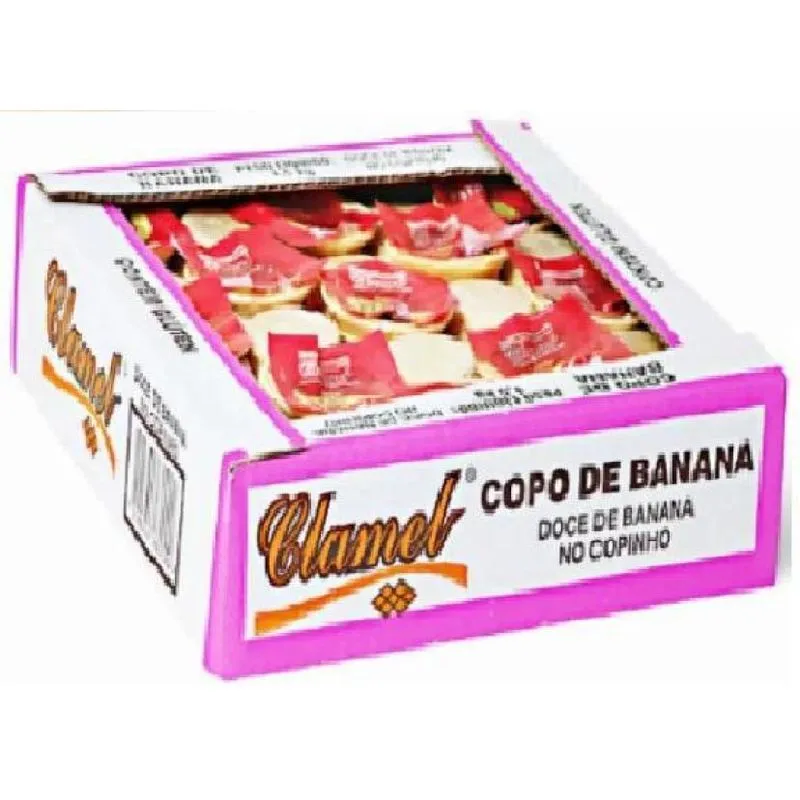 Kit Caixa Com 50 Doces Copo De Banana 1,5kg Cosme Damião