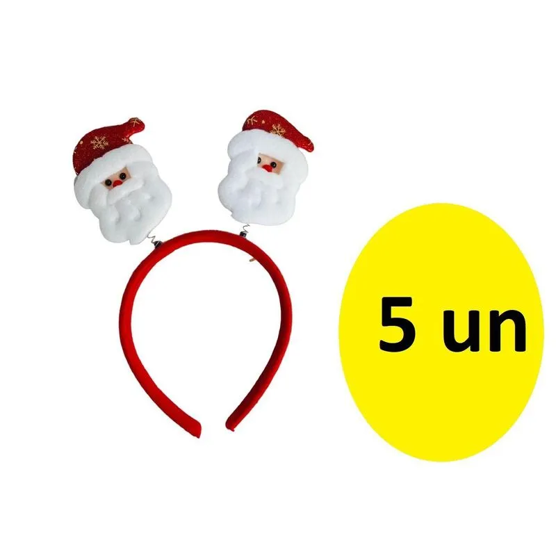 Arco Tiara Papai Noel Decorativo - 5 Unidades